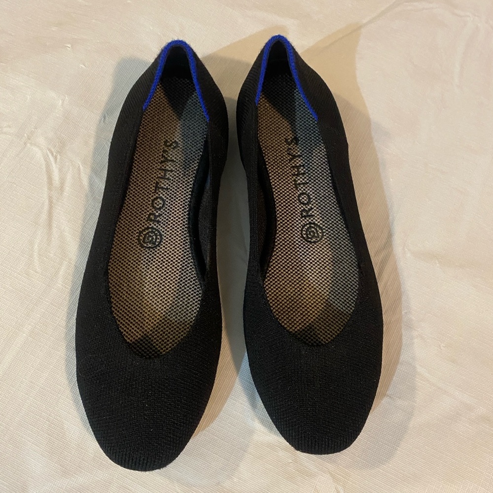Rothy’s black knit ballet flats size 8